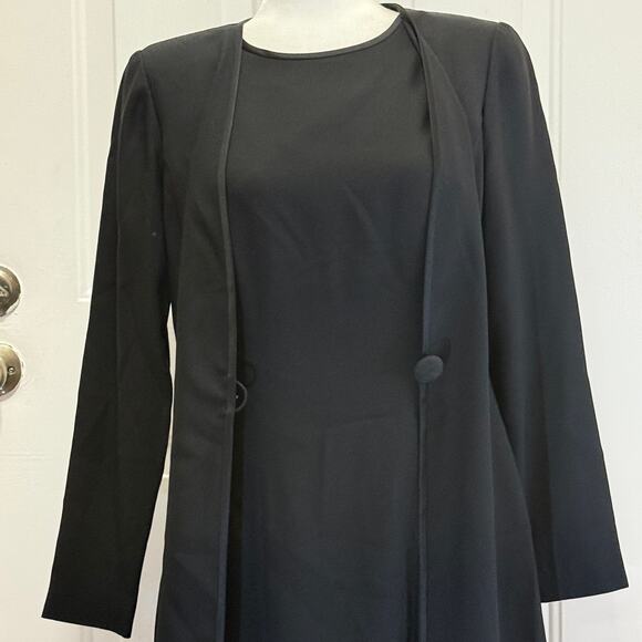 Liz Claiborne size 6 black sheath overlay dress. Formal, semi-formal, business - Picture 7 of 10